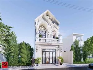 Xây dựng trọn gói nhà phố tân cổ điển mái thái 1 trệt 1 lầu 6x15m tại Phan Thiết